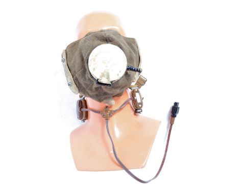 An incredibly rare believed original WWII Second World War RAF Royal Air Force issued Type D Flying Helmet Oxygen face mask a