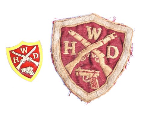 A WWII Second World War style British Home Guard / LDV Local Defence Volunteers ' Women's Home Defence ' uniform enamel badge