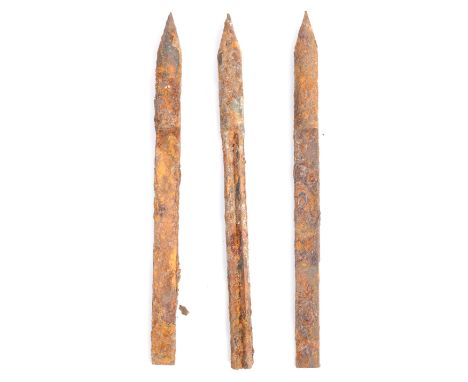 A collection of 3x original WWI First World War anti-Zeppelin ' Flechette ' aerial warfare / aircraft arrows / darts. Each of