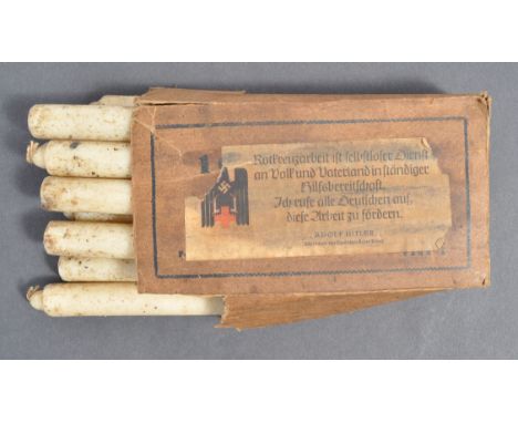 A rare set of original 1930's / 1940's Third Reich Nazi Germany wax candles in original box, by repute removed from the Fuhre