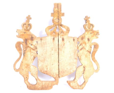 A rare antique WWI First World War hand carved Imperial German Army crest, by repute liberated from a bunker in France, 1916.