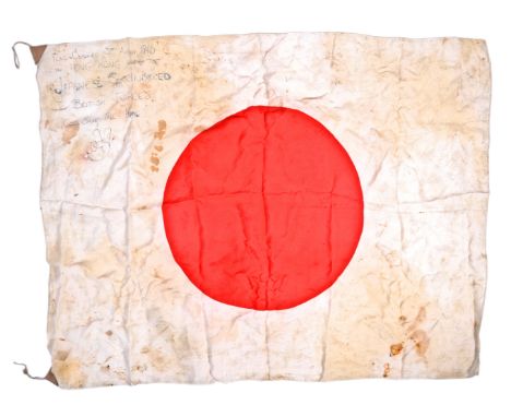 A unique piece of WWII history - an original Japanese flag taken during their surrender in August 1945. The Second World War 