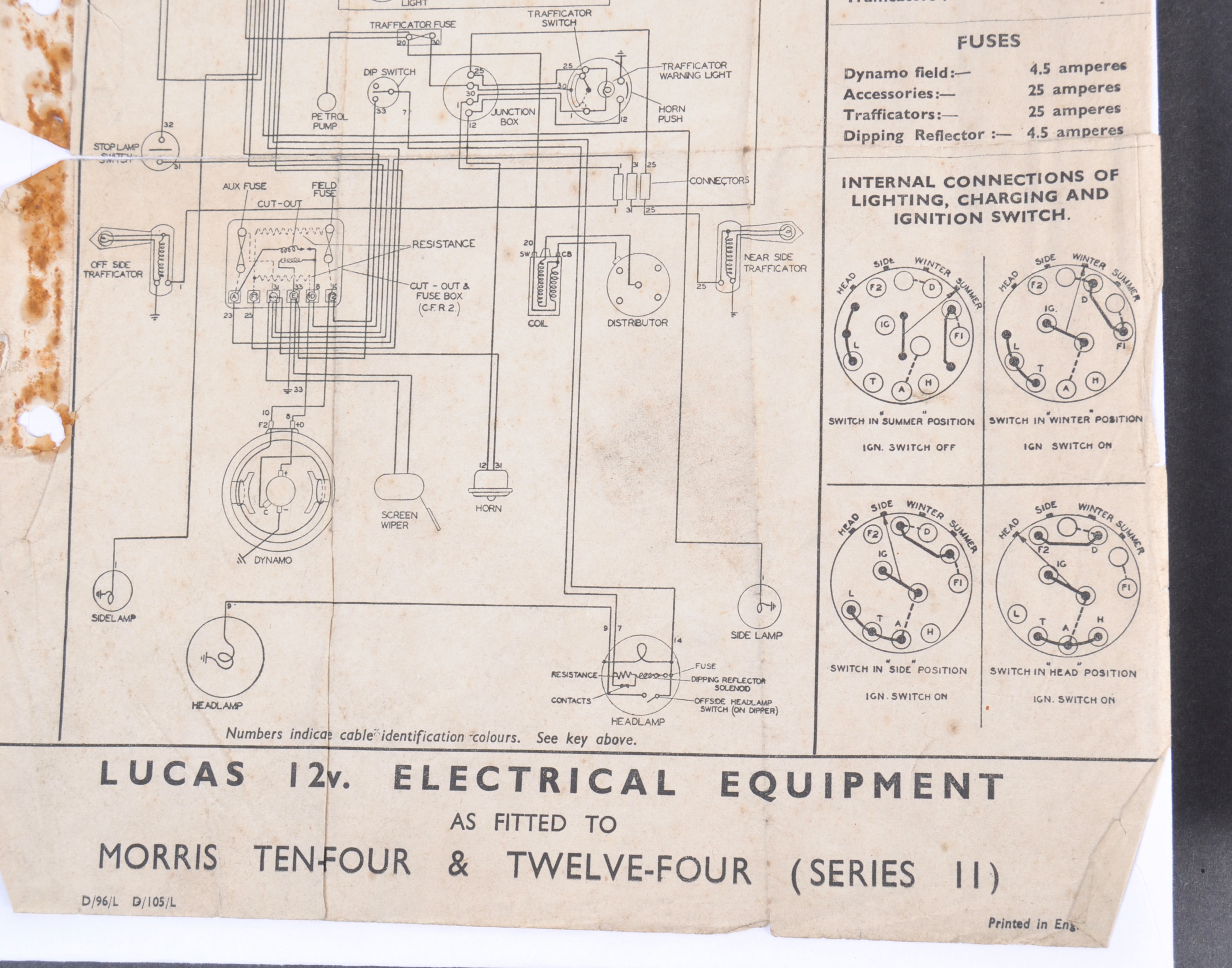 A collection of 25+ assorted classic car wiring diagrams - mostly 1950