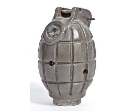 An original WWII Second World War No.36M Mills Bomb hand grenade. Inert. Complete example, with pin and screw-base present. S