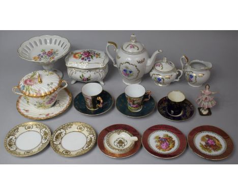 A Collection of Various Continental Ceramics to Include Various Austrian Cabinet Cups and Saucers, Limoges Dishes, Three Piec