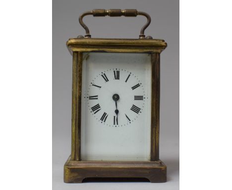 An Early 20th Century French Brass Carriage Clock, Working Intermittently 