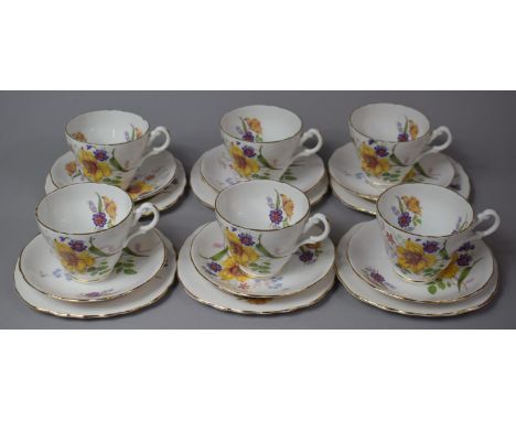 A Dorchester Pattern Teaset to Comprise Six Cups, Six Saucers, Six Side Plates etc 