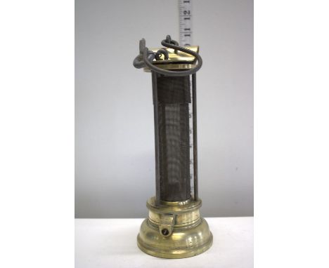 A early Davy colliery miners lamp with key 