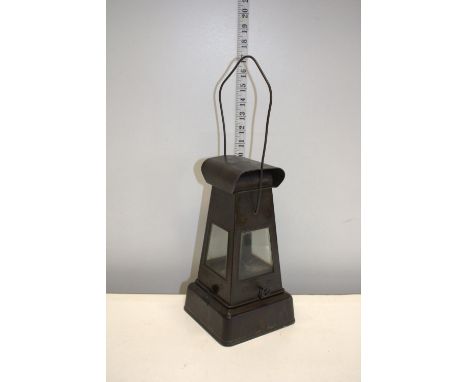 A vintage railway style lamp 