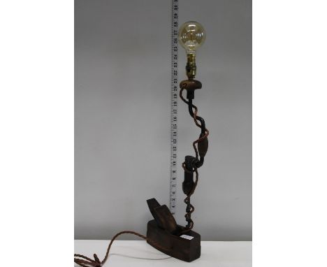 A novelty table lamp made from vintage tools collection only 