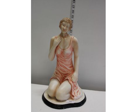 A ceramic study of a woman 1920's style. 38cm tall 