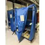 (2) Nylon Enclosed Portable Wire Racks w/ Growing Supplies C/O: Trays, Starter Plugs, and Tape