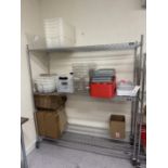 (2) Portable Sections of Uline Wire Rack w/ Contents