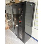 (2) 2 Door Metal w/ Glass Storage Cabinets w/ No Contents