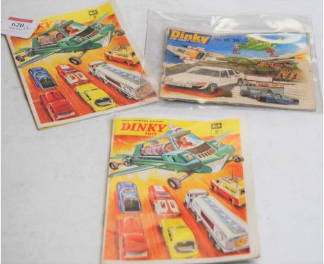 A collection of three Dinky Diecast toy catalogues, comprising two copies of No5 and one of No14 (3)