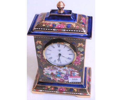 A Masons Imperial Mandarin pattern quartz table clock, 24cm highCondition report: Condition appears good.