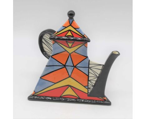 A Lorna Bailey Artware Art Deco style teapot, limited edition 98/150, h.20.5cmCondition report: Appears in good condition.