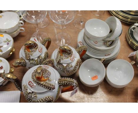 A 20th century Japanese eggshell porcelain 6 place tea service