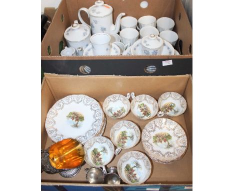 A Mittertiche German porcelain tea, coffee and dinner service, together with an Imperial porcelain transfer decorated six pla