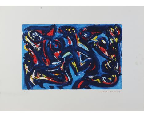 Theo Wolvecamp, 1989. 1925 - 1992. Epreuve d'Artiste.&nbsp;Abstract composition.&nbsp;Lithograph on paper.&nbsp;Dimensions: H