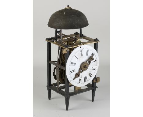 Antique French lantern clock movement with anchor escapement.&nbsp;With percussion.&nbsp;19th century.&nbsp;Function not test