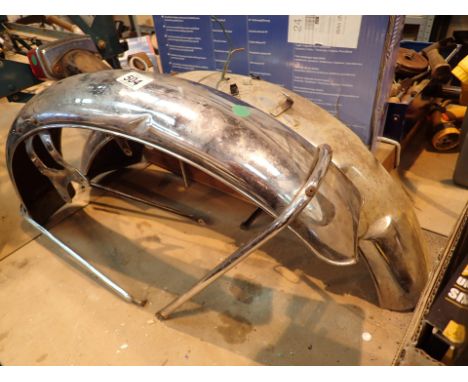 Pair of chrome motorcycle mudguards with rear light assembly 
