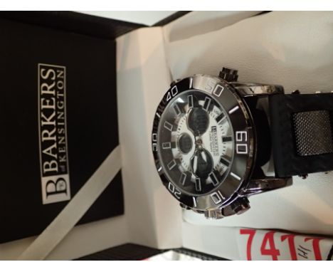 New old stock Barker of Kensington gents wristwatch  CONDITION REPORT: This item is working at lotting up 