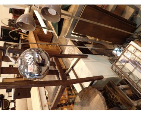 Chrome standard lamp with ball shape shade  CONDITION REPORT: The electrical items included in this lot have been PAT tested 
