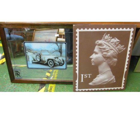 A Rolls Royce modern mirror and postage stamp print Singapore print