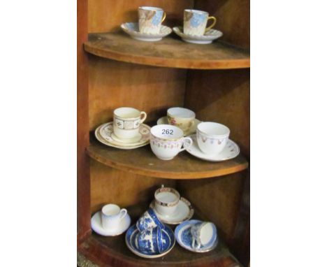 Two Limoges Cups and saucers and other cups and saucers