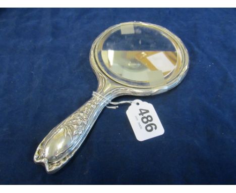 A silver Art Nouveau hand mirror WHH William Hare Haseler