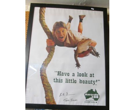 A print of Steve Irwin, signed S. Irwin and T. Urwin