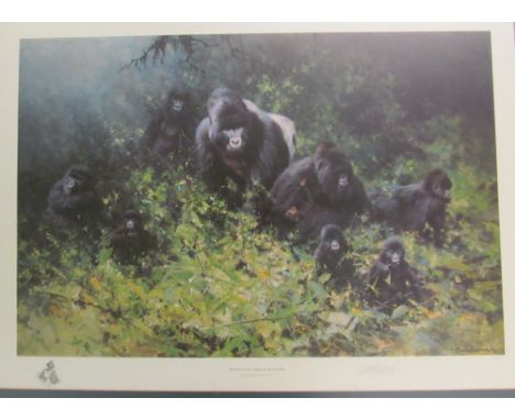 A signed David Shepherd print 'The Mountain Gorillas of Rwanda'