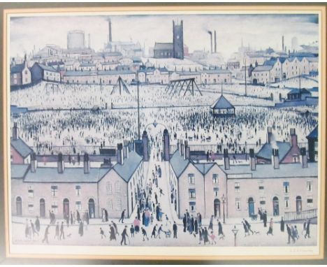 Laurence Stephen Lowry RBA RA (1887-1976) signed print 'Britain at Play' with FATG blind stamp 601/850 46cm x 61cm (this lot 