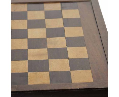19TH CENTURY FOLDING CHESSBOARD AND CRIBBAGE GAMES BOARD
the mahogany board with boxwood chess squares, inlaid boxwood decora