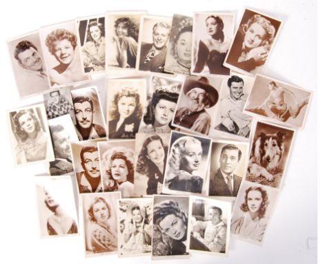 A collection of 25+ assorted early / vintage 1930's / 1940's Hollywood actors and actresses postcard photographs - some with 