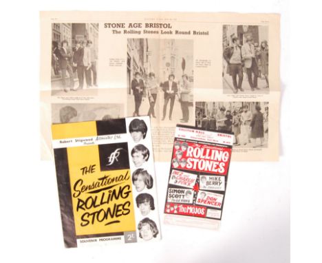 A collection of rare original vintage ' The Sensational Rolling Stones ' first UK tour ( 1964 ) ephemera, all from their appe