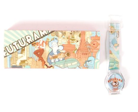 A rare Sweda made ' Futurama ' wrist watch ( Swatch Watch style ) - believed to have been an early Comic Con giveaway / exclu