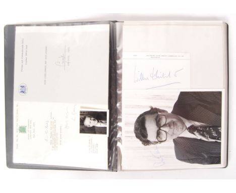 A good vintage c1970's album of assorted autographs - largely signed photographs and cards, all by members of Parliament, imp