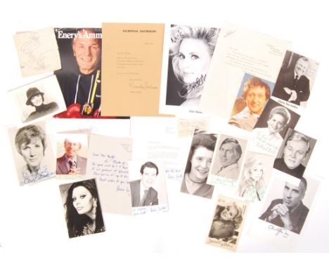 A collection of assorted vintage 1970's autographed photographs, letters and other items. Largely TV &amp; Film related. To i