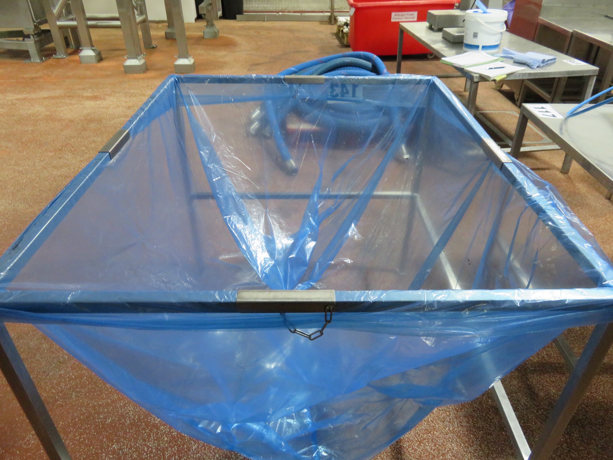 S/s bin liner Holders 1200mm x 1300mm x 960mm high. Lift Out £20