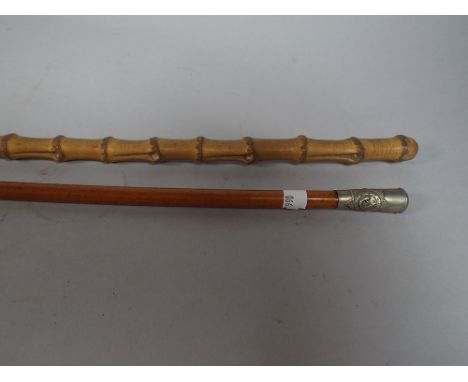 A Military Swagger Stick and A Bamboo Riding Crop.