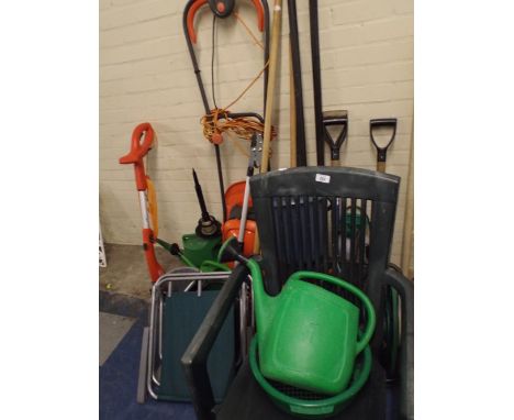 A Collection of Gardening Equipment Gardening Tools Flymo Lawn Mower Strimmer Collapsible Chairs Etc. 