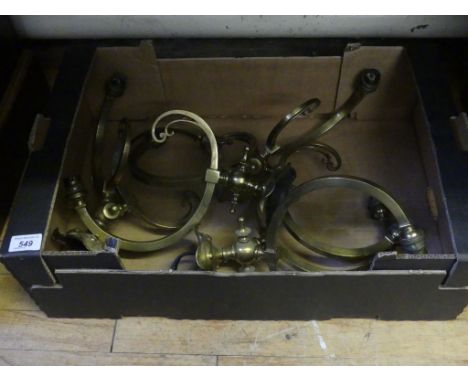 Four brass two light electric light sconces (sold electrically untested).