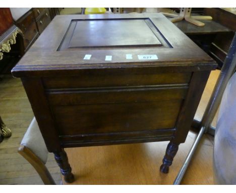 A 19th Century mahogany box commode with original liner