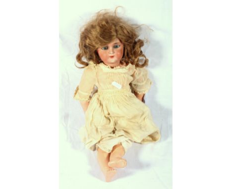 Simon and Halbig bisque headed doll with impressed markings K star R, 43cm long