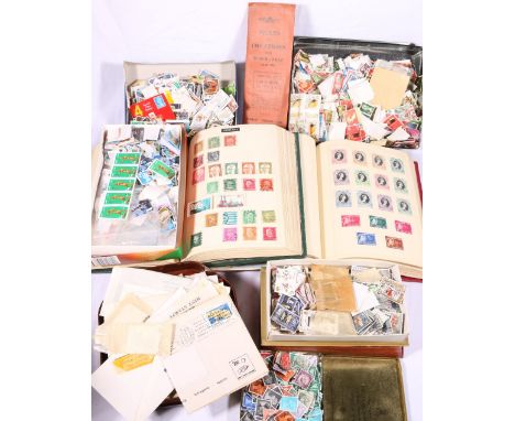 An extensive collection of used world stamps in four albums and various loose including Victoria 1d black, 1d reds, George V 
