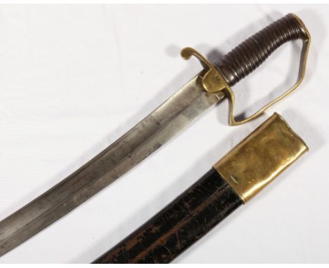 Late 18th century style cavalry sword, the curved blade stamped for Robert Mole of Birmingham, having shaped brass guard with