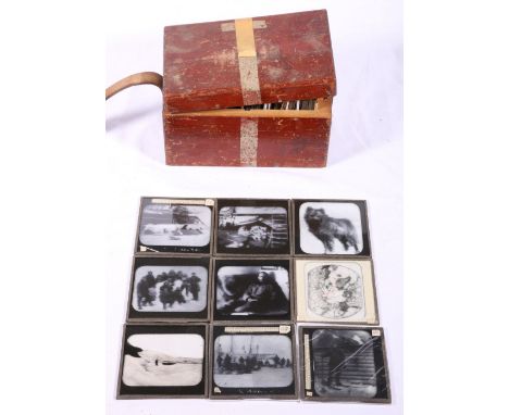 Set of 35 glass photographic slides from Nansen's 'Farthest North' expedition by Newton & Co London, boxed CONDITION REPORT: 