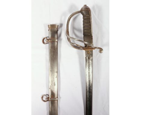 1821 pattern cavalry officers sword having etched fullered blade bearing 1st Lanark Volunteers Artillery Regiment ensignia, t